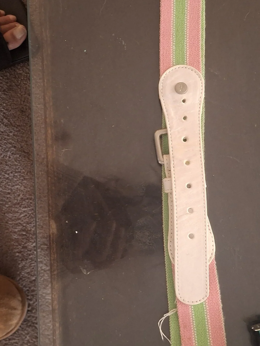 Lacoste Pastel Cotton Stretch Belt - Pink & Green